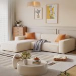 "Apricot Color Right Facing L-Shape Sofa Recliner, Orange, Anti Cat Scratch Leather, 98"L x 59"W x 31"H"