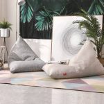 "Beanbag Shape Chair include Bean Bag Chair, Removable Cover, Expanded Polypropylene Beans, Pre-Filled, Seats 1, Cocoa Linen Blend padded seat, Brown"