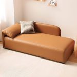 "Nook Trendy Solid Color Left-Arm Chaise Chair Indoor with Rolled Arm and Pillow, Dark Gray"