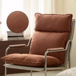 "Sage Arm Chair with Cushion Back, Solid Color, and Simplistic Style with Armrest, Light Green, Cotton and Linen"