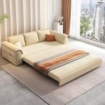 "Stain Resistant Full Size Futon Daybed with Latex Fill, Pillow, Sloped Arm and Stockroom Storage, Love Seat, 75"L x 32"W x 32"H"