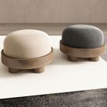 "Modern Flannel Round Ottoman in Small Size for Stylish and Functional Home Decor - Non-Detachable and Nonwashable Gray 2 Piece Set"