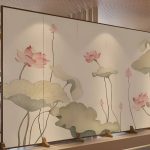 "Double Sided Print Detached Opaque Partition Wall with Wood Pop Up Frame, Multi-Color 5 Panels Included, 118"L x 79"H"