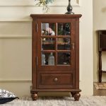 "Antique Rectangle Accent Cabinet with Storage Drawer, Hutch in Timber and Sepia, Right"