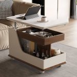 "Multi-level Adjustable Computer with Trunk Storage and Caster Wheels, Cherry Wood, 30"L x 18"W x 23"H"