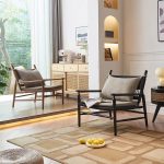 "Contemporary White Arm Chair with Solid Color Pattern, Removable Cushions, Pillow, Pillow Back, and Arms, Cotton and Linen, Natural"