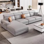 "Straight Sofa with USB Port, Horizontal Orientation, 126"L x 35.5"W x 35.5"H, Tech Cloth"