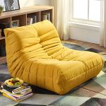 "Suede Bean Bag Lounger with Removable and Machine Washable Cover - Standard Size - Grey"