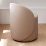"Modern Solid Color Accent Stool with Pecan Upholstered Seat, Turned Swivel on Pedestal Base, With Back, Army Green, 20.5"L x 20.5"W x 27.5"H"