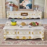 "Casual Ivory Marble Top Irregular Shaped Accent Table with 2 Cabinets for Indoor Use, Beige, 55"L x 31"W x 20"H"