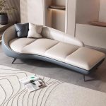 "Cushioned Modish Solid Color Chaise Lounge Sofa with Left-facing Armrest, 2 Pillows, and Left-Arm Orientation, Orange, 79"L x 37"W x 31"H, Full Grain Cow Leather"