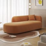 "Olive Green Upholstered Chaise Armchair with Left-hand Piece, Left-Arm Chaise"