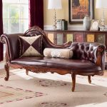 "Chestnut Cushioned Chaise Lounge Chair with Right-hand Arm, Right-Arm Chaise, 71"L x 28"W x 39"H"
