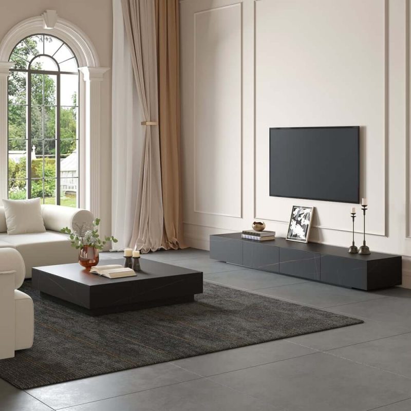 "79" Sintered Stone TV Stand with 4 Drawers"