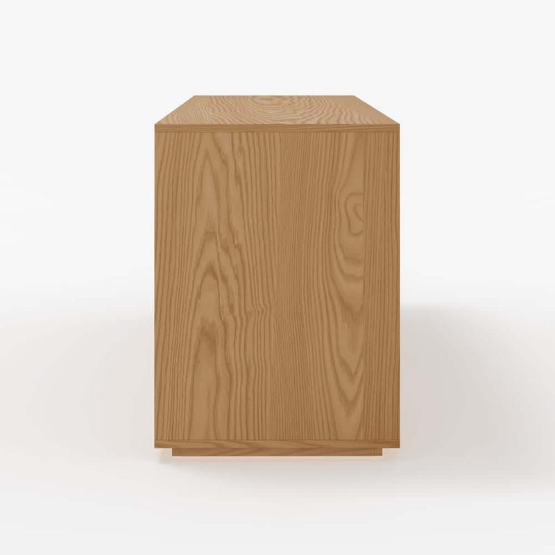 "70.9" Natural Wood Tall TV Stand with Storage"