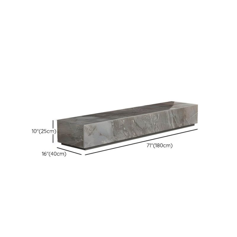 "Dimension of Brown Stone TV Stand Console Contemporary Media Console with Drawers - 71"L x 16"W x 10"H"