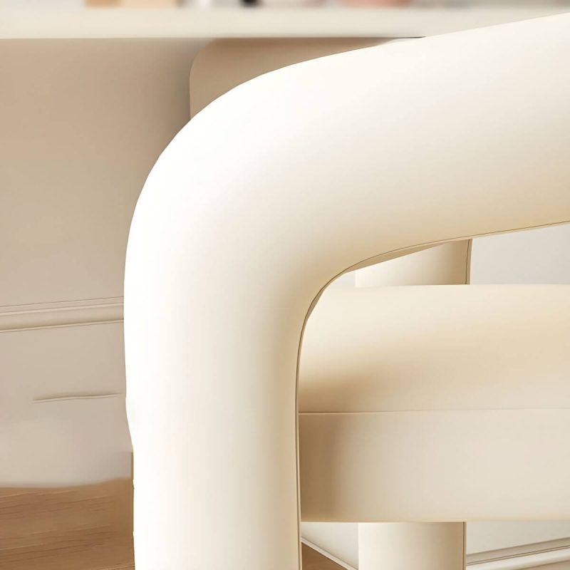 "Modern Solid Color Vanity Stool with Straight Legs, Back and Lint Upholstered - Grey"