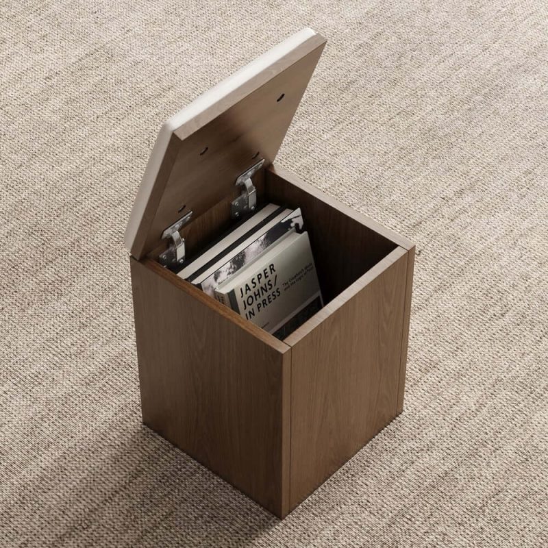 "39" Lift-Top Foldable Walnut Coffee Table with 4 Stools & Storage"