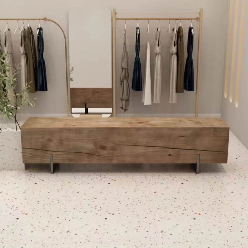 "Simplistic Lumber Solid Color Decorative Bench, 59"L x 12"W x 16"H, Nut-Brown"