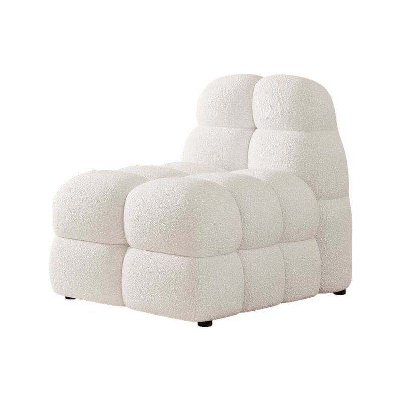 "Modern Off-White Cream Boucle Accent Chair Cloud Lounge Chair Soft Cushion"