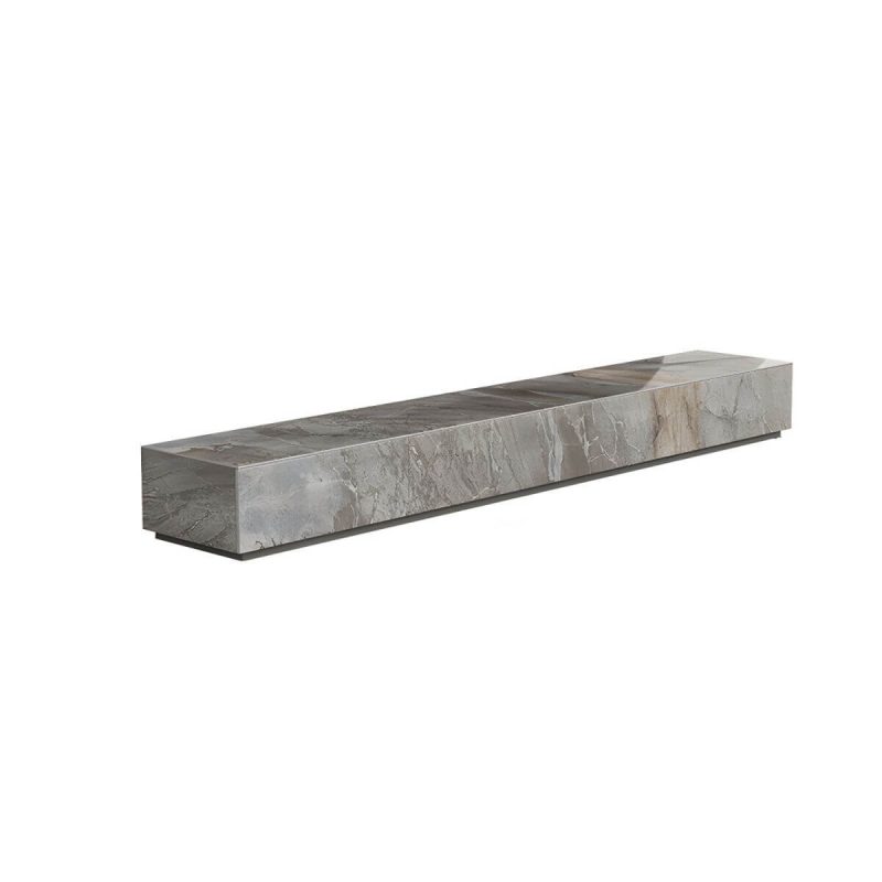 "Brown Stone TV Stand Console Contemporary Media Console with Drawers - 79"L x 16"W x 10"H"