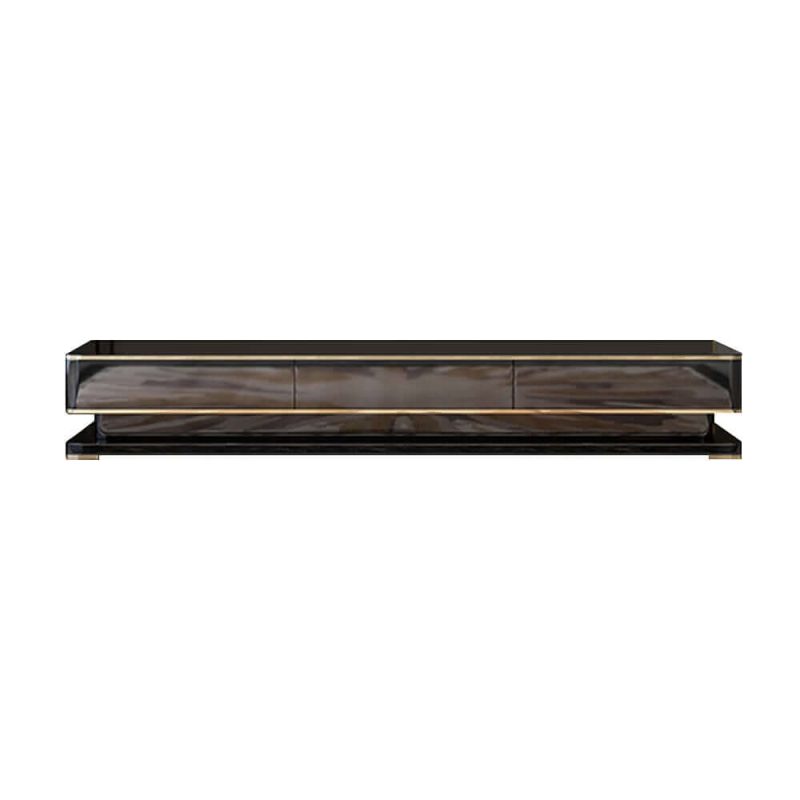 "Gapn 78.7" Black TV Media Console with 3 Drawers Tempered Glass for TVs Up to 78""