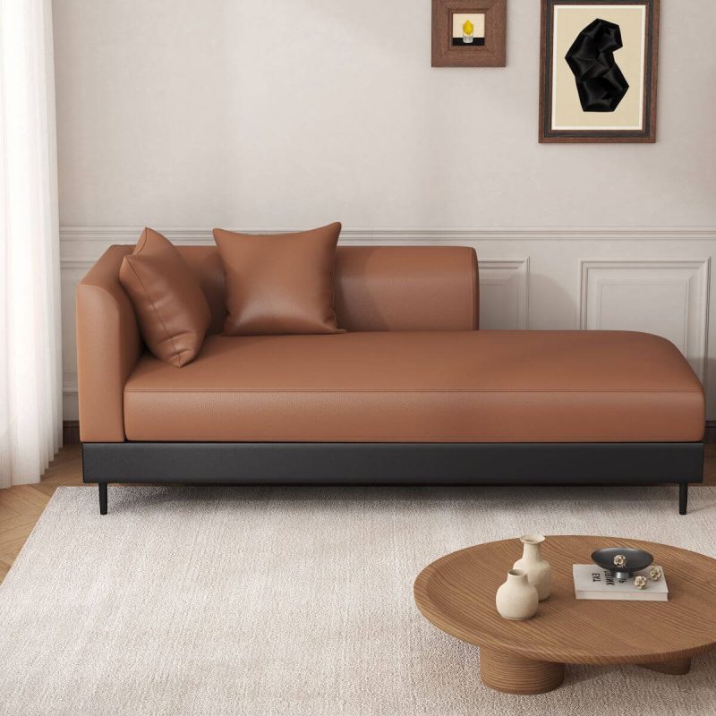"Chaise Lounge Chair with Sepia, Left Arm, Cushioned, 71"L x 31"W x 33"H, Left-Arm Chaise"