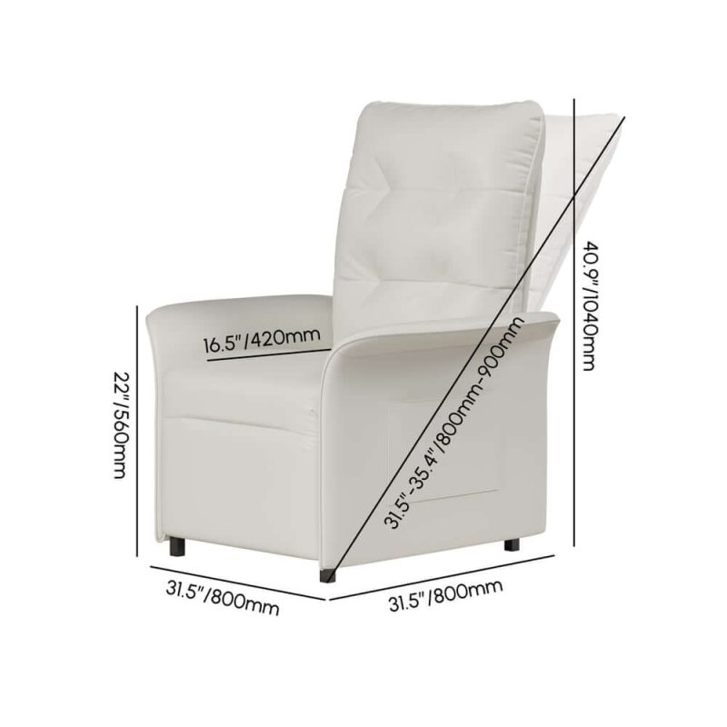 "Dimension of Leather Power Recliner Accent Chair with Side Pocket"