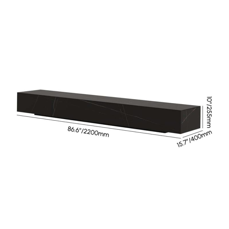 "Dimension of 87" Sintered Stone TV Stand with 4 Drawers"