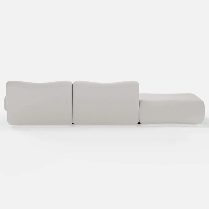 "114" 3-Piece Modular Velvet Sectional with Ottoman"