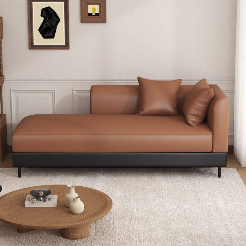 "Chaise Lounge Chair with Sepia, Right-hand Arm, Cushioned, 78.7"L x 31.5"W x 33.5"H, Right-Arm Chaise"