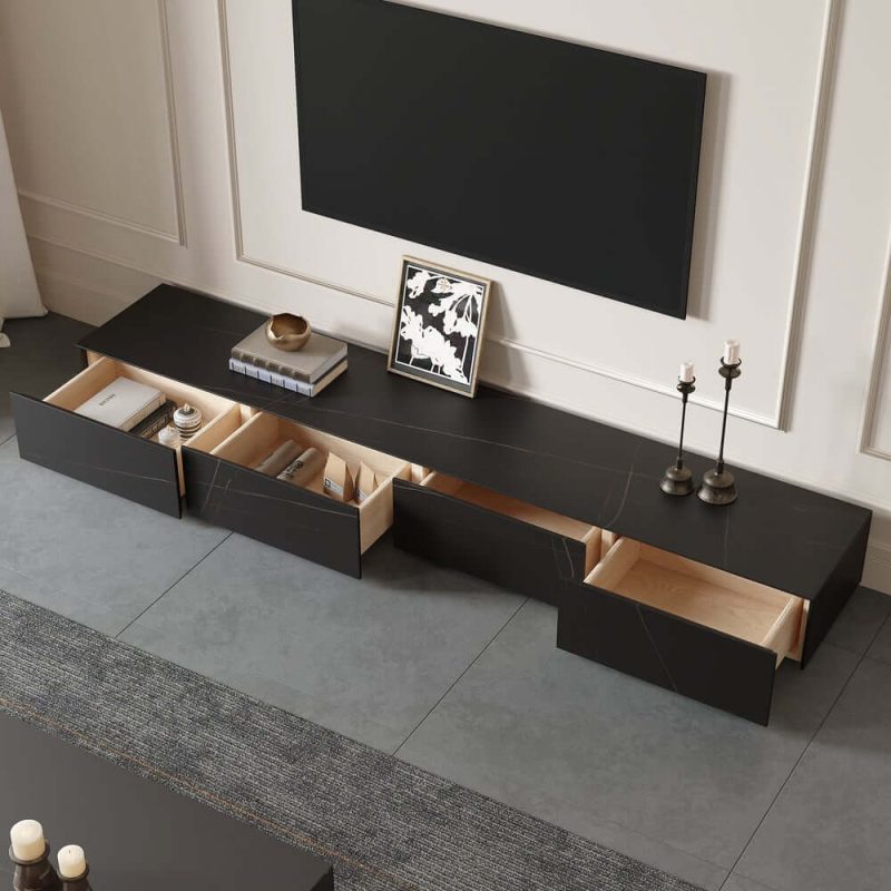 "87" Sintered Stone TV Stand with 4 Drawers"