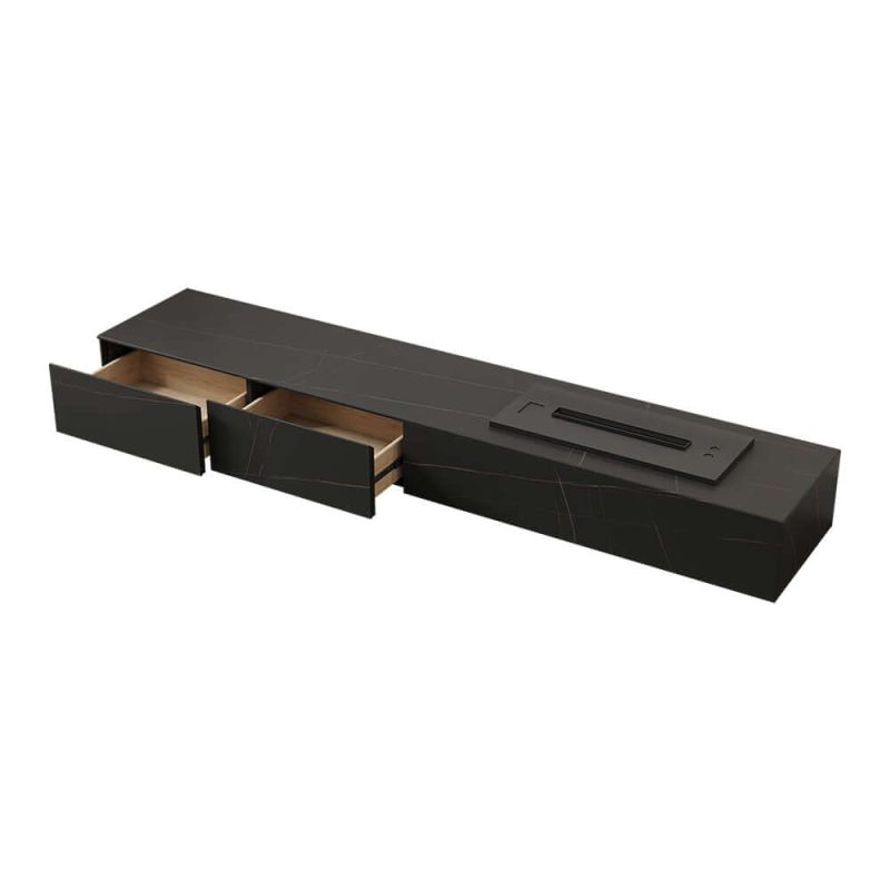 "87" Sintered Stone Electric Fireplace Humidifier TV Stand"