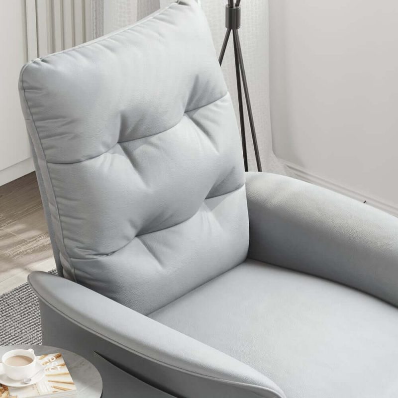 "Leather Power Recliner Accent Chair with Side Pocket"