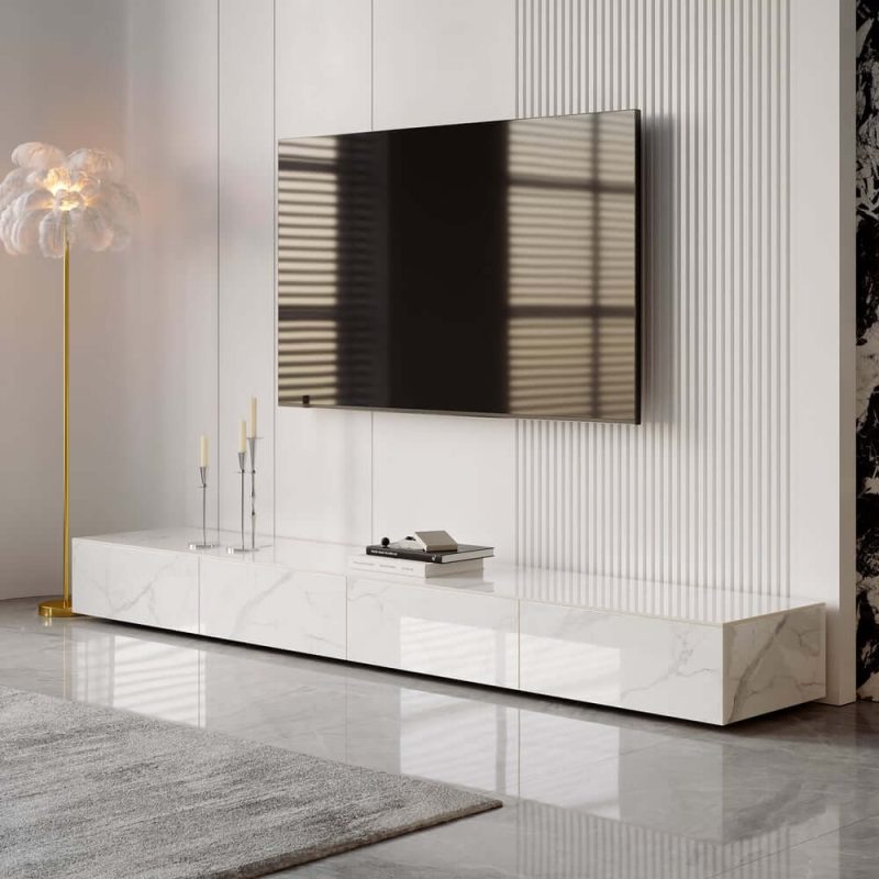 "87" Sintered Stone TV Stand with 4 Drawers"