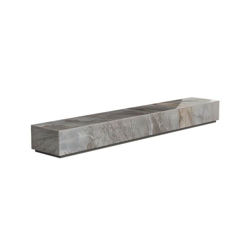 "Brown Stone TV Stand Console Contemporary Media Console with Drawers - 94.5"L x 16"W x 10"H"