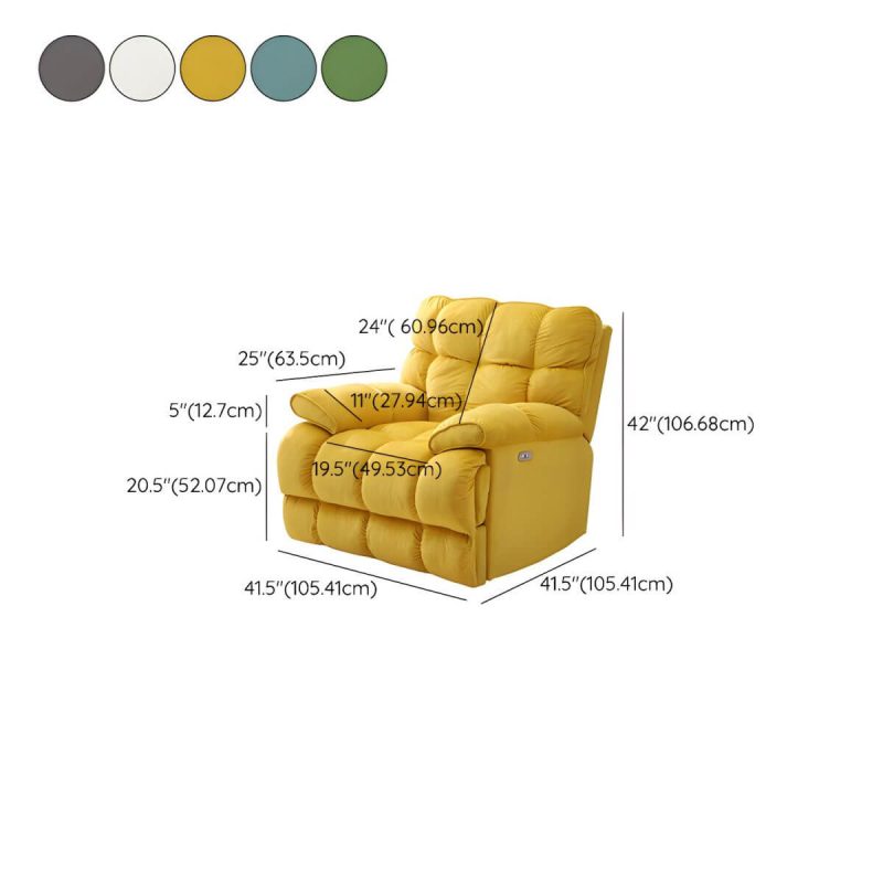 "Dimension of Scandinavian Upholstery Chair Velvet Standard Recliner with Independent Foot - White Manual - Handle/Lever Standard (No Motion)"