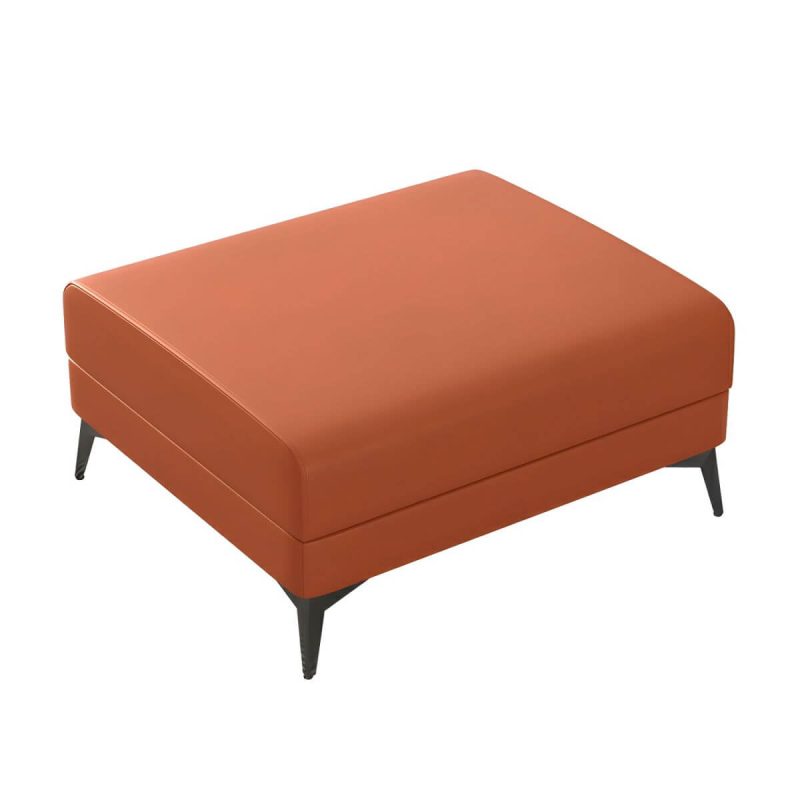"Modern Faux Leather Rectangle Footstool with Wood Frame for Stylish Comfort - Army Green 2 Piece Set"