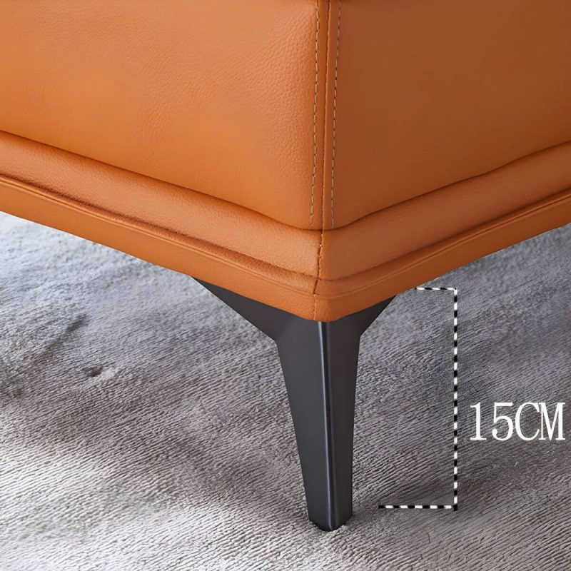 "Modern Standard Rectangle Ottoman in Genuine Leather with Metal Frame for Sleek Style and Durability - 39.4"L x 27.6"W x 16.5"H Dark Green 2 Piece Set"