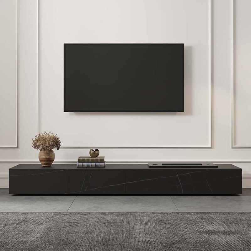 "87" Sintered Stone Electric Fireplace Humidifier TV Stand"