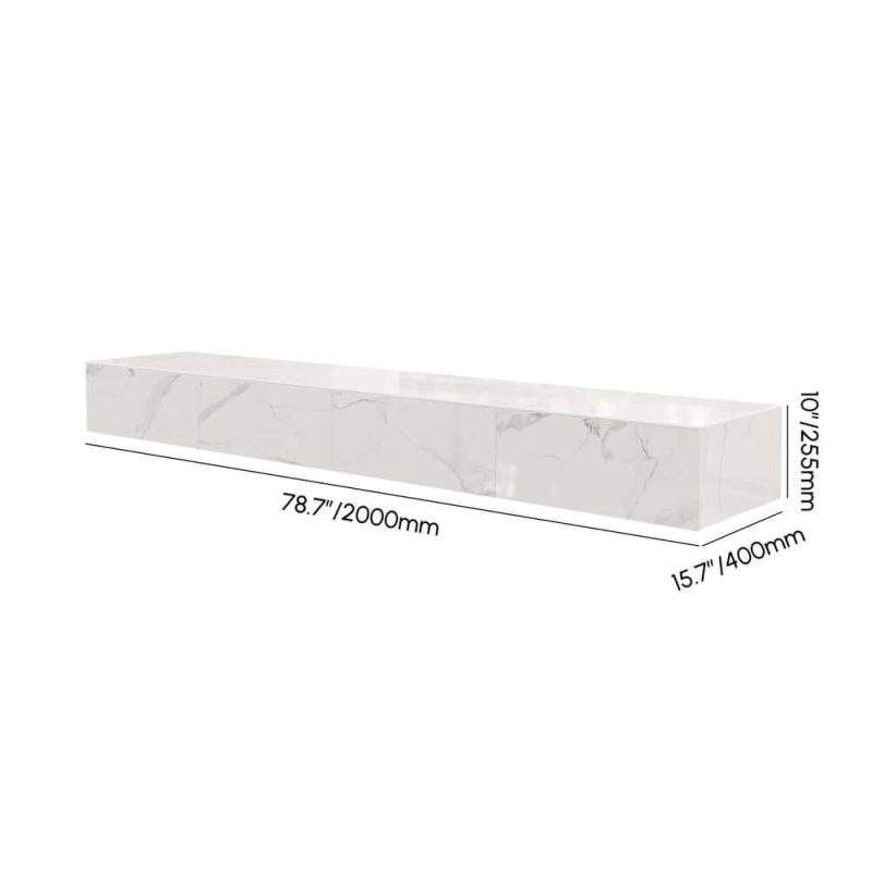 "Dimension of 79" Sintered Stone TV Stand with 4 Drawers"