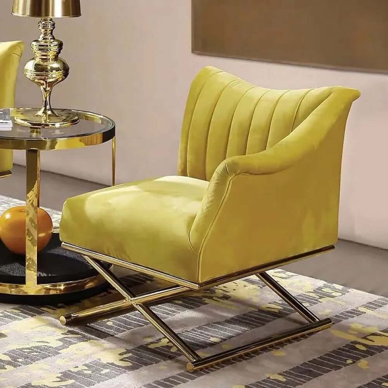 "Glam Accent Chair Velvet Upholstered in Gold Legs Style in B Left Side Chair"