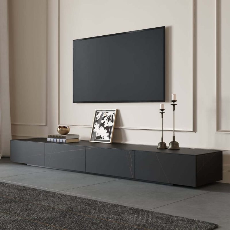 "87" Sintered Stone TV Stand with 4 Drawers"