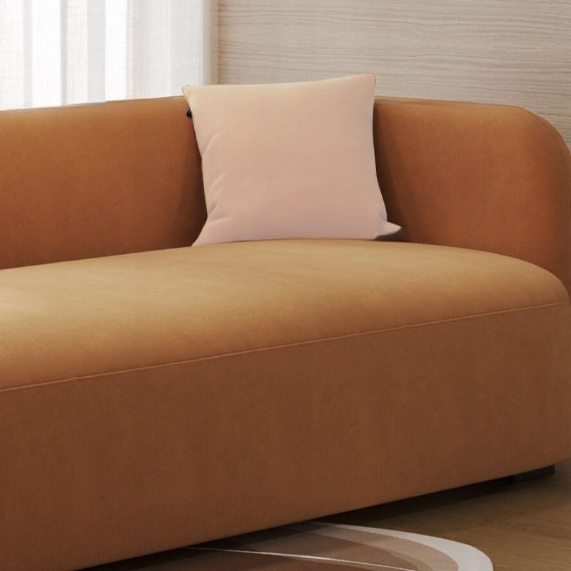"Art Deco Left-hand Piece Chaise Armchair with Scratch-proofed Flannel, Pillow, Left-Arm Chaise, Upholstered, Dark Gray"