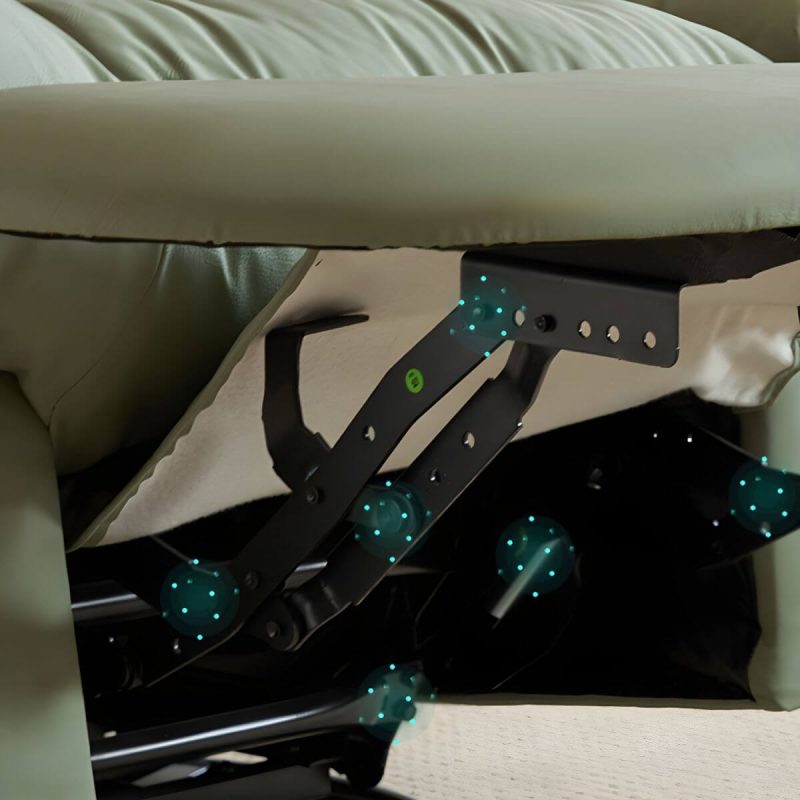 "Modern Standard Recliner with Tufted Design and Arm Compartment Storage - Gray Swivel Rocker"