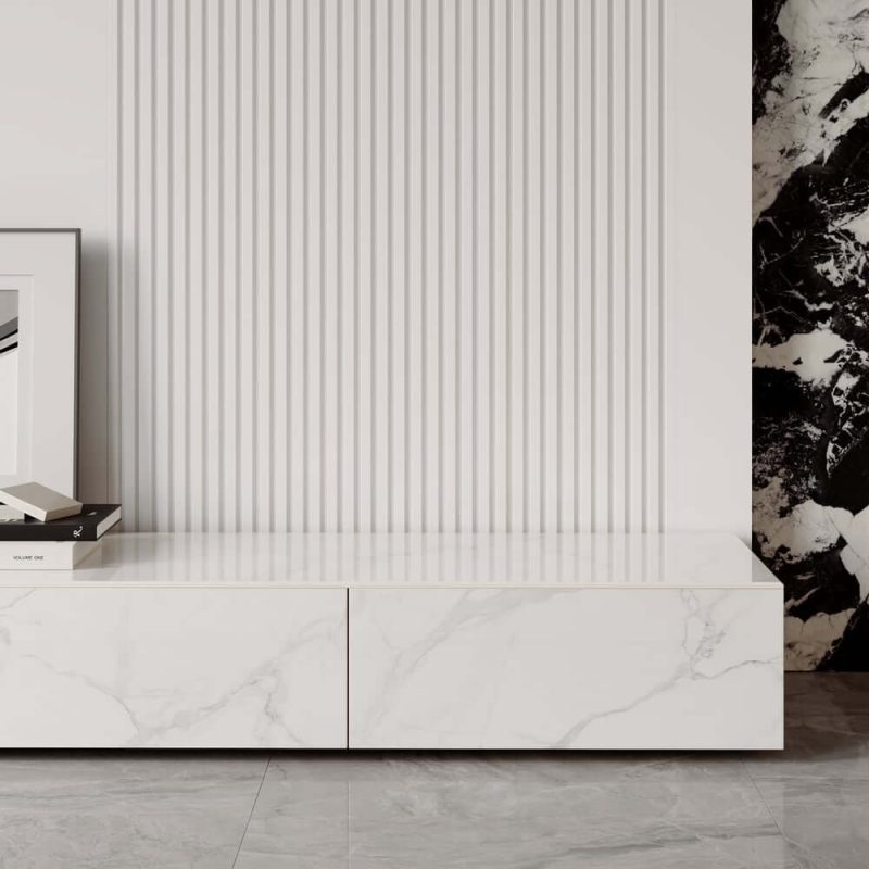"87" Sintered Stone TV Stand with 4 Drawers"