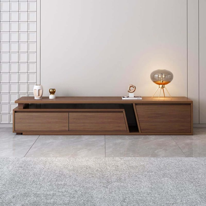 "Fero Extendable Walnut TV Stand & Nesting Coffee Table Set"