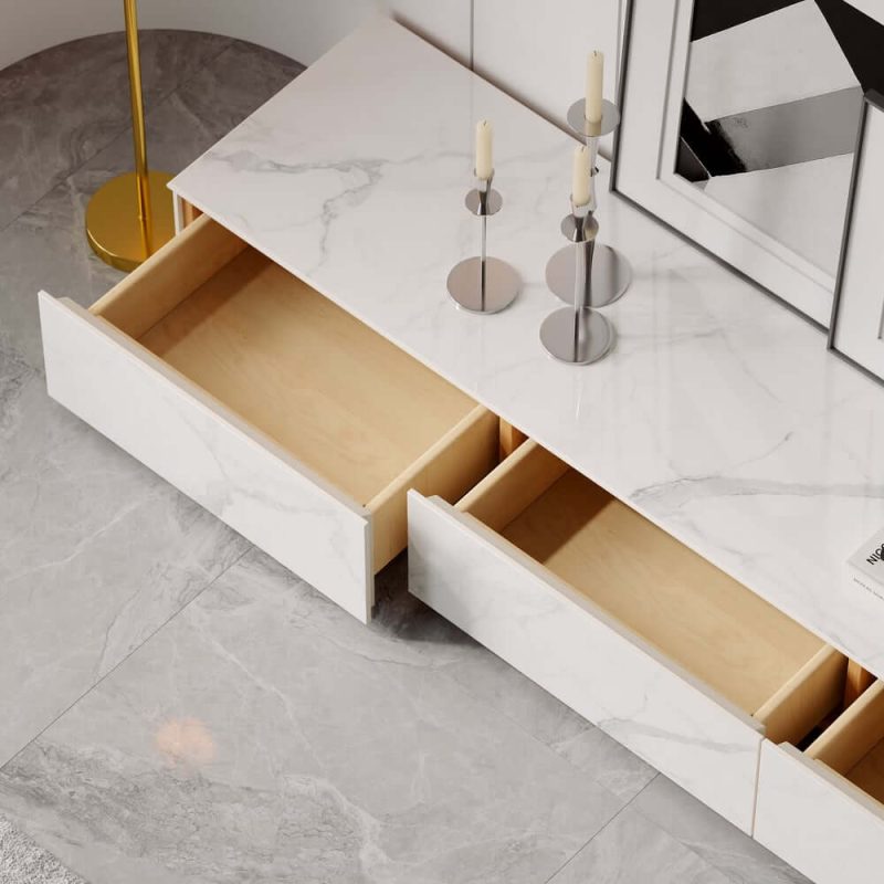 "87" Sintered Stone TV Stand with 4 Drawers"