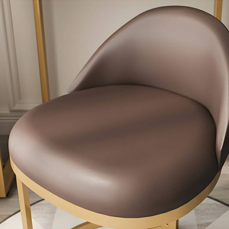 "Elegant Upholstered Vanity Stool with Storage, Metal Frame and Contemporary Design - White"
