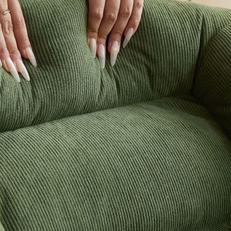 "Solid Color Bean Chair with Removable Cover, Bean Bag Chair, Seats 1, Corduroy, Green, Expanded Polystyrene Beans, Green"
